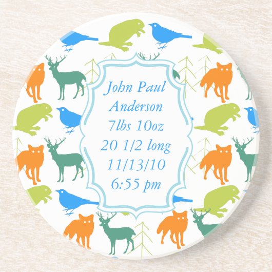  Modern Woodland Creatures Kleurrijk Onderzetter (Voorkant)