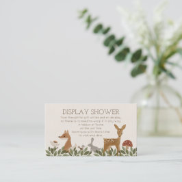 Modern Woodland Display Shower Baby shower Card Informatiekaartje
