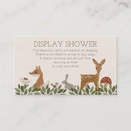Modern Woodland Display Shower Baby shower Card Informatiekaartje (Voorkant)