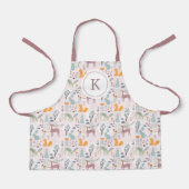 Modern Woodland Forest Animals Pattern Schort (Voorkant)