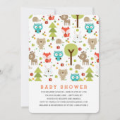Modern Woodland Friends Neutral Baby shower Kaart (Voorkant)