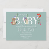 Modern Woodland Green Baby shower Kaart (Voorkant)