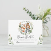 Modern Woodland Greenery Baby shower Diaper Raffle Informatiekaartje (Staand voorkant)