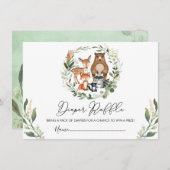 Modern Woodland Greenery Baby shower Diaper Raffle Informatiekaartje (Voorkant / Achterkant)