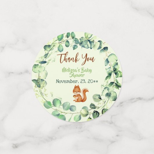 Modern Woodland Greenery Forest Friends Deer Beer Confetti (Kleine voorkant)