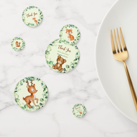Modern Woodland Greenery Forest Friends Deer Beer Confetti (Groep)