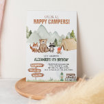 Modern Woodland Happy Camper Camping Kinderen Verj Kaart<br><div class="desc">Design kenmerken moderne bosdieren kamperen uit waterverf.</div>