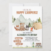 Modern Woodland Happy Camper Camping Kinderen Verj Kaart (Voorkant)