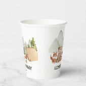 Modern Woodland Happy Camper Camping Kinderen Verj Papieren Bekers (Rechts)