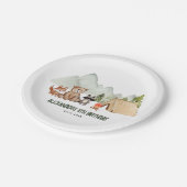 Modern Woodland Happy Camper Camping Kinderen Verj Papieren Bordje (Gekanteld)