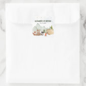 Modern Woodland Happy Camper Camping Kinderen Verj Vierkante Sticker (Tas)