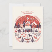 Modern Woodland Scandinavische Kerstmis Feestdagenkaart (Voorkant)