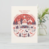 Modern Woodland Scandinavische Kerstmis Feestdagenkaart (Staand voorkant)