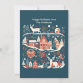 Modern Woodland Scandinavische Kerstmis Feestdagenkaart (Voorkant)