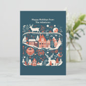 Modern Woodland Scandinavische Kerstmis Feestdagenkaart (Staand voorkant)