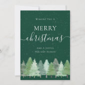 Modern Woodland Snow Business Logo Kerstmis Feestdagenkaart (Voorkant)