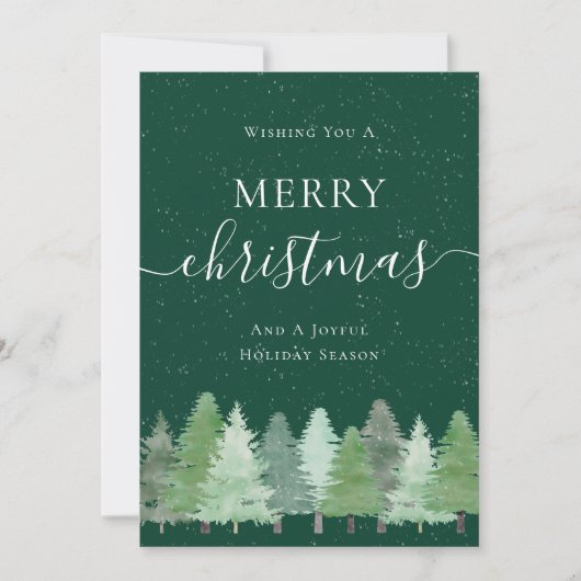 Modern Woodland Snow Business Logo Kerstmis Feestdagenkaart (Voorkant)