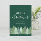 Modern Woodland Snow Business Logo Kerstmis Feestdagenkaart (Staand voorkant)