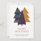 Modern Woodland Tree thema Kerstmis gepersonalisee Feestdagenkaart (Voorkant)