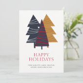 Modern Woodland Tree thema Kerstmis gepersonalisee Feestdagenkaart (Staand voorkant)