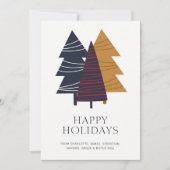 Modern Woodland Tree thema Kerstmis gepersonalisee Feestdagenkaart (Voorkant)