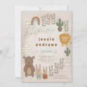 Modern Woodlands Unisex Baby shower Kaart (Voorkant)