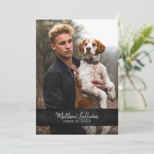 Modern Woodsy Rustic | Fotogradatiepartij Kaart (Staand voorkant)