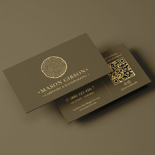 Modern Woodworker Logo Timmerman Donker Taupe Visitekaartje