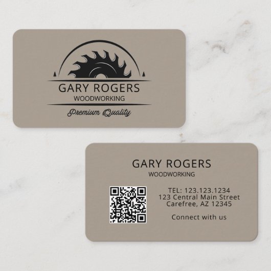 Modern Woodworking Professie Visitekaartje (Voorkant / Achterkant)