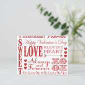Modern  woord Valentijn Liefde collage Feestdagenkaart (Staand voorkant)