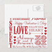 Modern  woord Valentijn Liefde collage Feestdagenkaart (Voorkant / Achterkant)