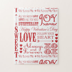 Modern woord Valentijn Liefde collage Legpuzzel