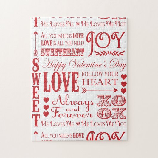 Modern  woord Valentijn Liefde collage Legpuzzel (Verticaal)