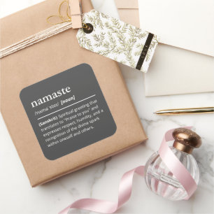 Modern Woordenboek Namaste Definitie Minimalistisc Vierkante Sticker