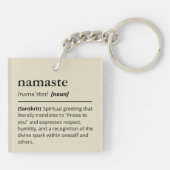 Modern Woordenboek Namaste Yoga Neutraal Beige Sleutelhanger (Achterkant)