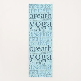 Modern Word Art Yoga Mat Blauw
