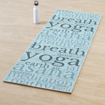 Modern Word Art Yoga Mat Blauw