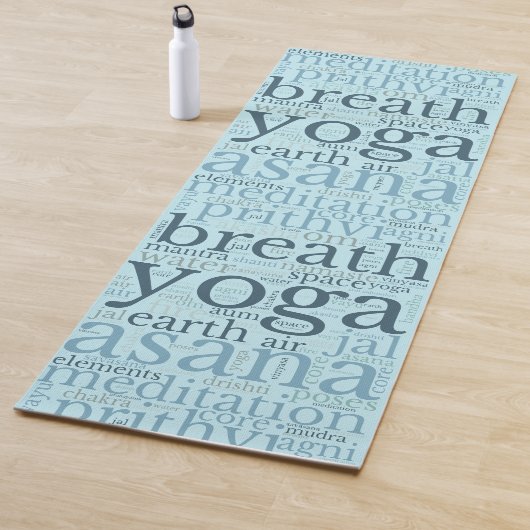 Modern Word Art Yoga Mat Blauw (In situ)