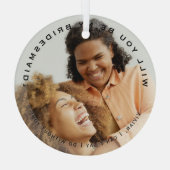 Modern 'Word jij mijn bruidsmeisje? Foto Glas Ornament (Achterkant)