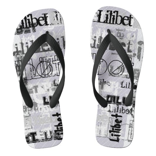Modern Wordcloud booys Girls NAME Persoonlijk Teenslippers (Voetbed)