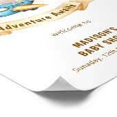 Modern World Map Airplane Boy Baby Shower Welcome Poster (Hoek)