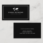 Modern World Map Black Visitekaartje (Voorkant / Achterkant)