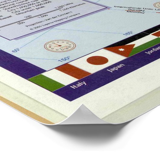 Modern World Map Poster (Hoek)