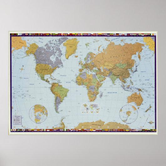 Modern World Map Poster (Voorkant)