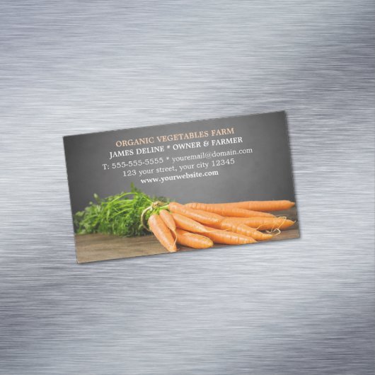 Modern Wortelen / Biologisch Boerderij Magnetisch Visitekaartje (Voorbeeld)