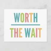 Modern Worth the Wait - Adoptie, New Baby Aankondigingskaart (Voorkant)