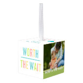 Modern Worth the Wait - Adoptie, New Baby Ornament (Achter hoekig)