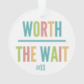 Modern Worth the Wait - Adoptie, New Baby Ornament (achterkant)