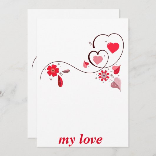 modern wow hart, feestdagenkaart (Voorkant / Achterkant)