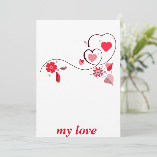 modern wow hart, feestdagenkaart (Staand voorkant)